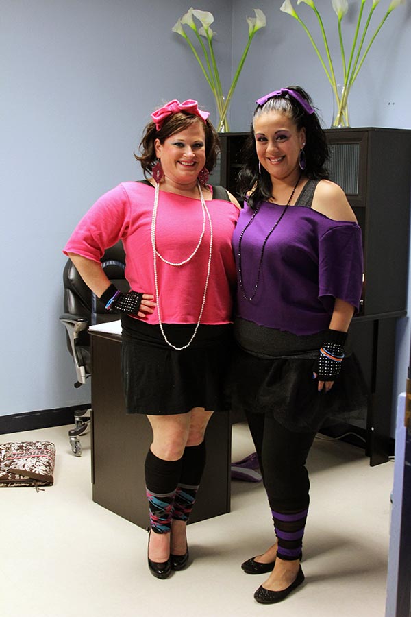 Teachers, Serna and Thurman, dress up for Halloween. 