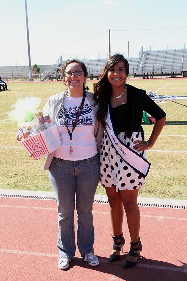 Teacher of the Year Erika Lazo with student council president Brianna. 