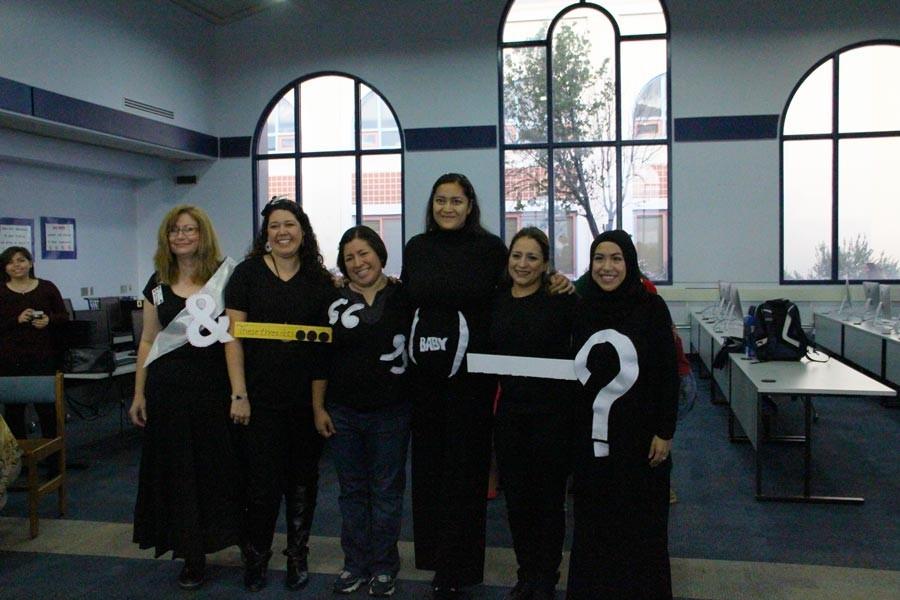At+the+Faculty+Halloween+competition+the+English+department+dresses+up+as+punctuation+marks.+