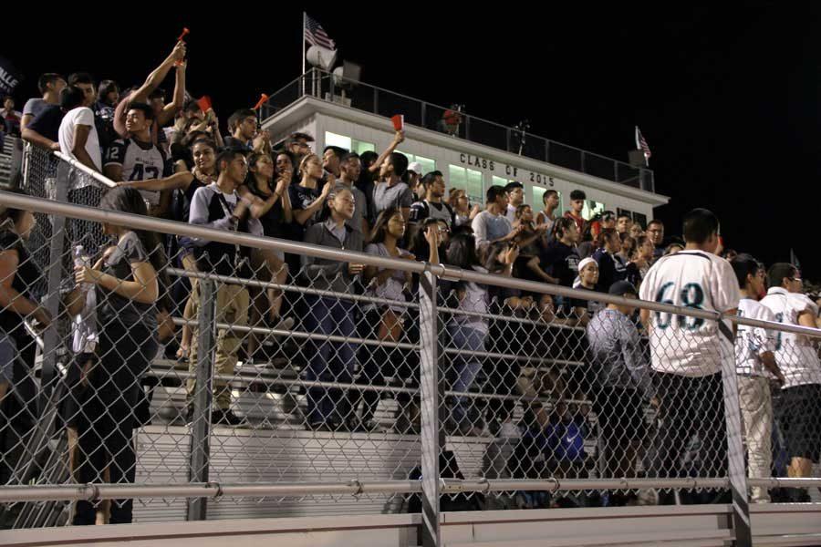 Spirit Section cheers on the team against Canutillo High School, final score of 36-7 Eagles.