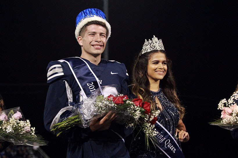 King Roman and Queen Love during Homecoming game.