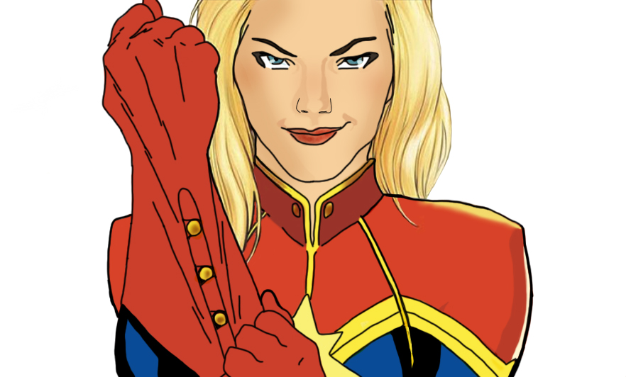 Captain Marvel illustration by Yahir Zapata