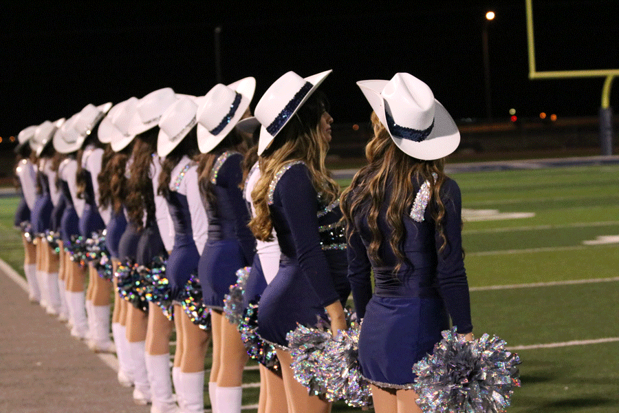 Conquerettes wait to preform after the Homecoming Parade.